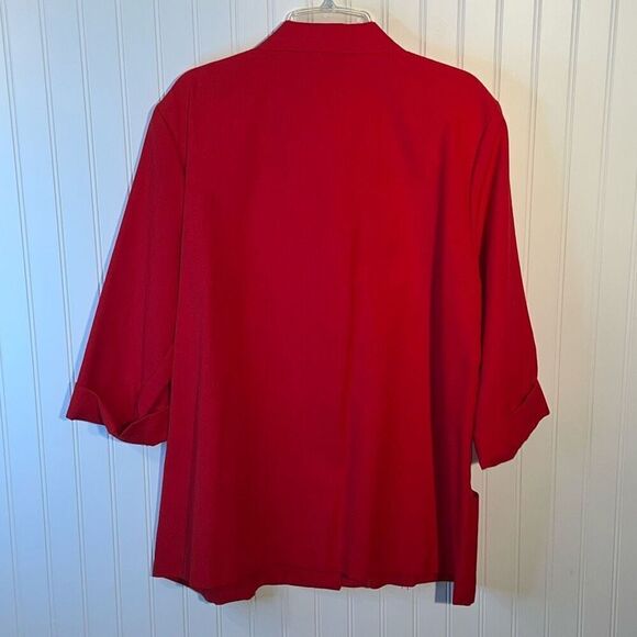 Vintage Alice Stuart One Button Blazer Jacket Women's size X-Large Red Office - Picture 7 of 11